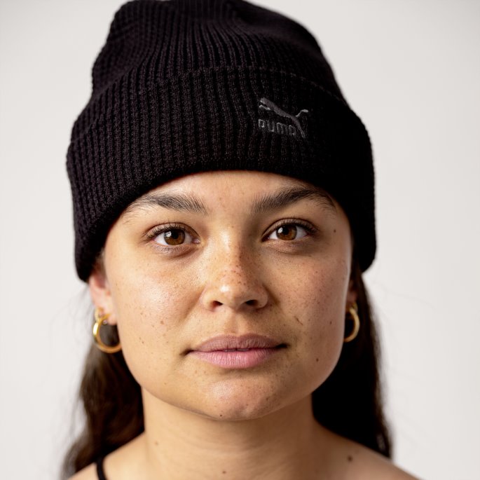 Puma På Tilbud Svart-grå Logo Klassikere Arkiv Mid Fit Lue