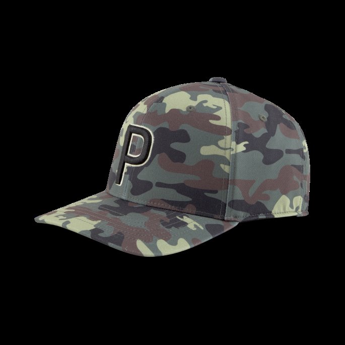 Puma På Tilbud Camo Trykt P Snapback Herre Golf Cap Timian