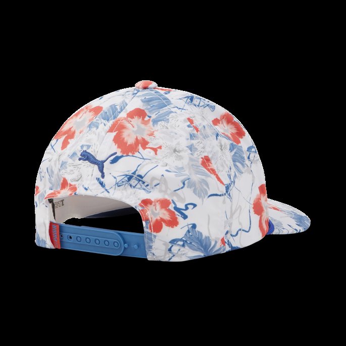 Hvit-kobolt-varmt Korall Nassau-tau Snapback Golfcaps For Menn Puma På Salg