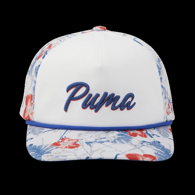Hvit-kobolt-varmt Korall Nassau-tau Snapback Golfcaps For Menn Puma På Salg