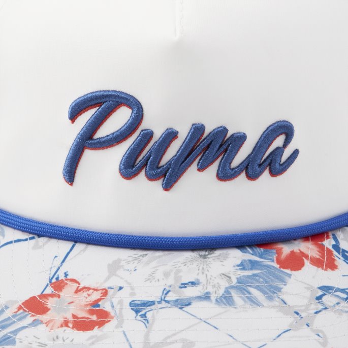 Hvit-kobolt-varmt Korall Nassau-tau Snapback Golfcaps For Menn Puma På Salg
