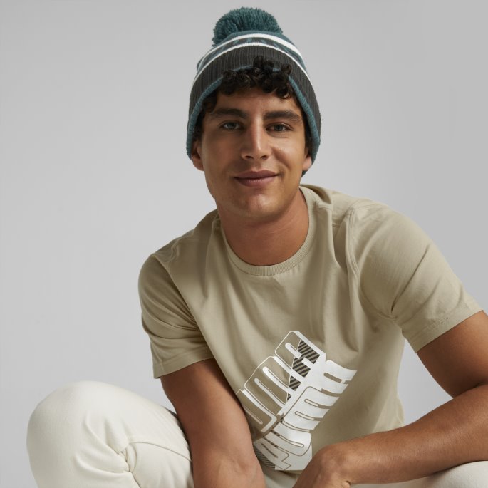 Puma På Salg Pom-pom Beanie Varsity Grønn-svart