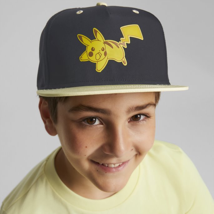 Puma På Tilbud X Pokmon Big Kids' Snapback Lue Svart-blek Sitron