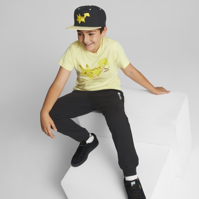 Puma På Tilbud X Pokmon Big Kids' Snapback Lue Svart-blek Sitron