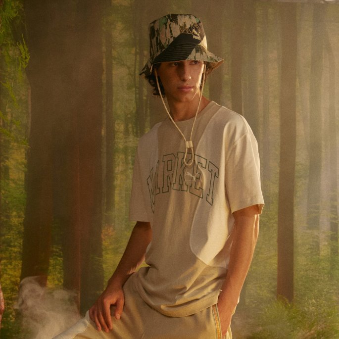 Pristine-phantom Black-aop Puma På Tilbud X Market Bucket Hat