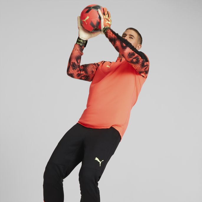 Puma På Salg Ultra Ultimate 1 Negativt Kuttet Fotball Keeperhansker Brennende Korallbrusende Lys