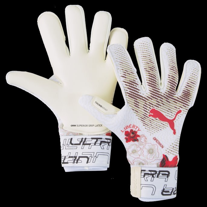 Puma På Tilbud X Liberty Ultra Grip 1 Hybrid Keeperhansker Hvit-sol Kiss-liberty