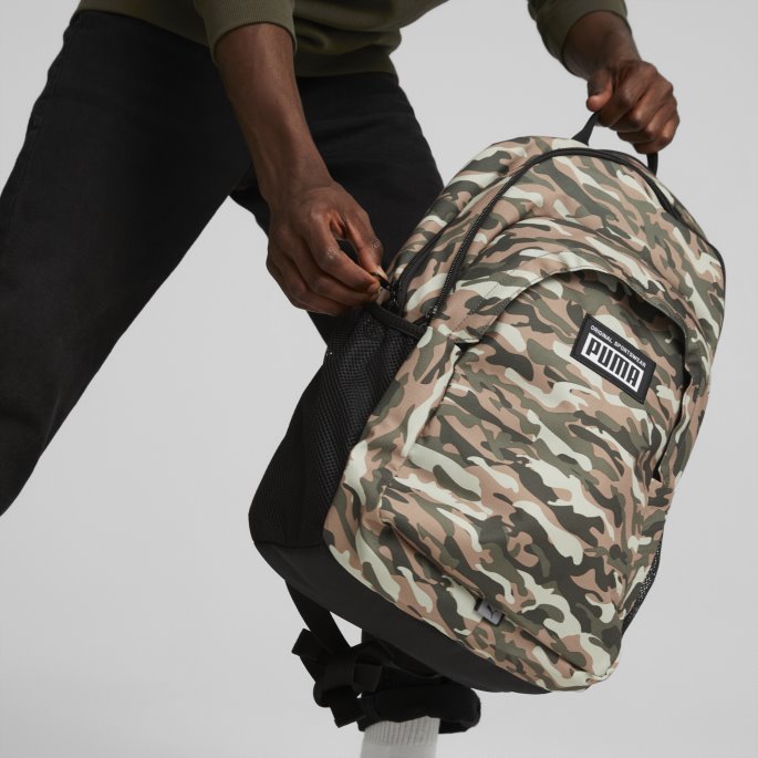 Puma På Tilbud Mørkegrønn Mose-camo Pack Aop Academy Ryggsekk