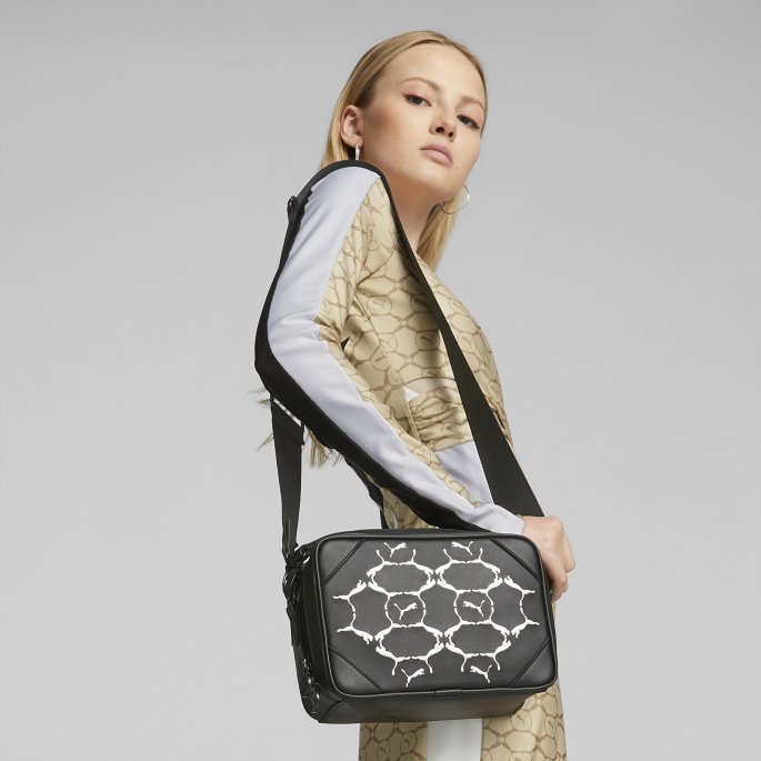 Svart-hvit-aop Puma På Tilbud Luksus Sport Mini Boks Bag