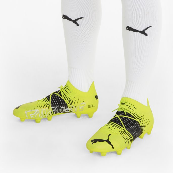 Puma På Tilbud Future Z 1.1 Fg-ag Fotballsko Gul Varsling-svart-hvit