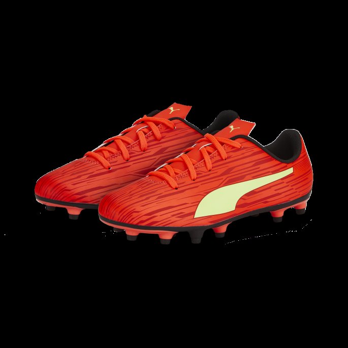 Rapido Iii Fg-ag Fotballsko Store Barn Rød-frisk Gul-chili Pepper Puma På Salg Norge