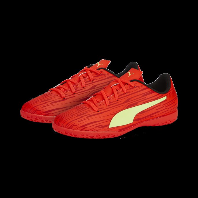 Rød-frisk Gul-chili Pepper Puma På Salg Rapido Iii Det Fotballsko Store Barn