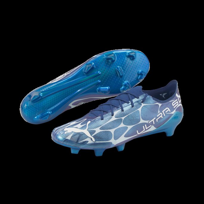 Puma På Tilbud Ultra Sl Glow Fg Fotballsko Herre Limoges-hvit-arctic Is-blå