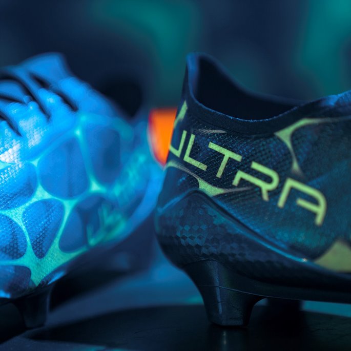 Puma På Tilbud Ultra Sl Glow Fg Fotballsko Herre Limoges-hvit-arctic Is-blå