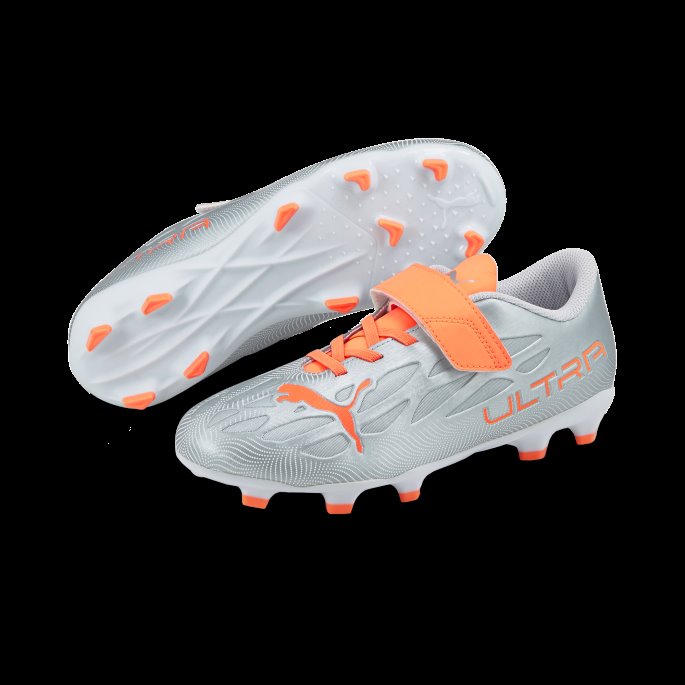 Puma På Tilbud Ultra 4.4 Fg-ag V Fotballsko For Ungdom Diamant Sølv-neon Sitrus