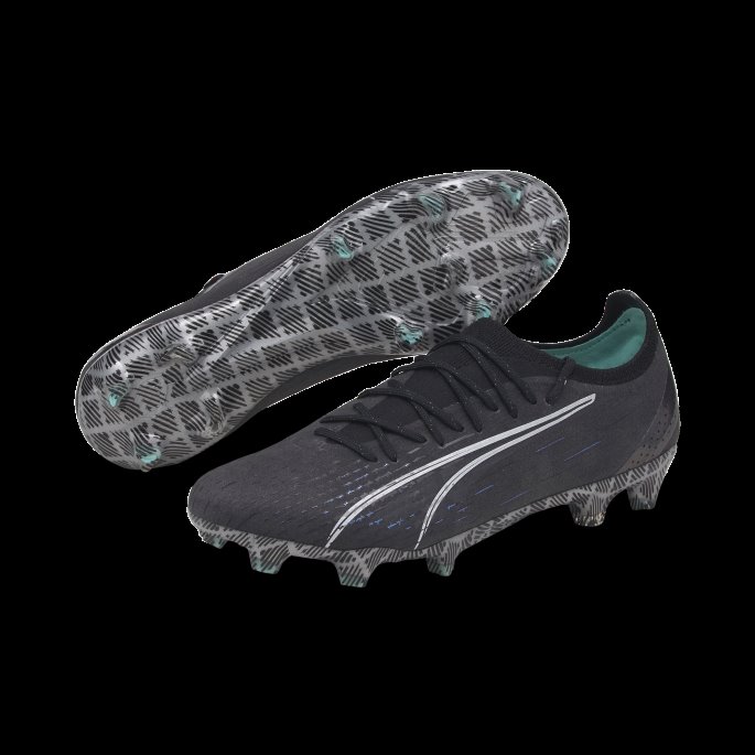 Ultra Ultimate Fg-ag Fotballsko Svart-hvit-elektro Aqua Puma På Salg