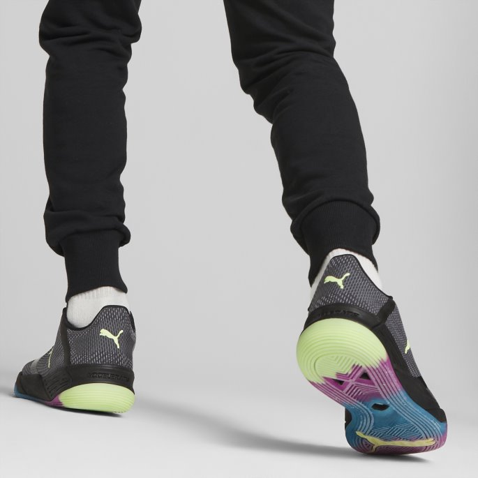 Accelerate Turbo Nitro Ii Håndballsko Puma På Tilbud Black-fizzy Light-ocean-fuchsia