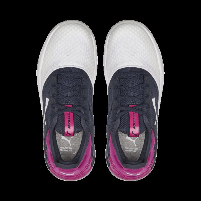 Hvit-parisisk Natt-fuchsia Accelerate Nct Nitro Nettballsko For Kvinner Puma På Salg