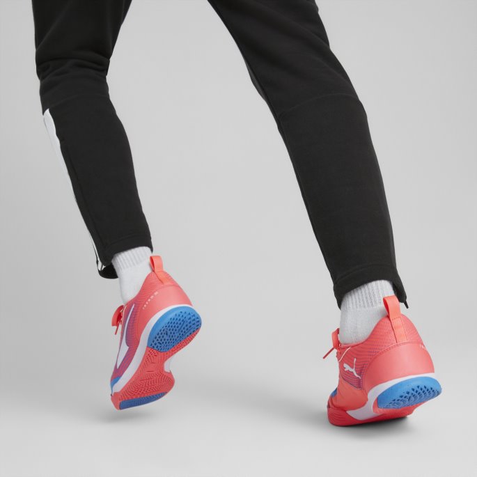 Sunset Glow-white-bleu Azur Puma På Salg Ibero Iii Futsal Sko
