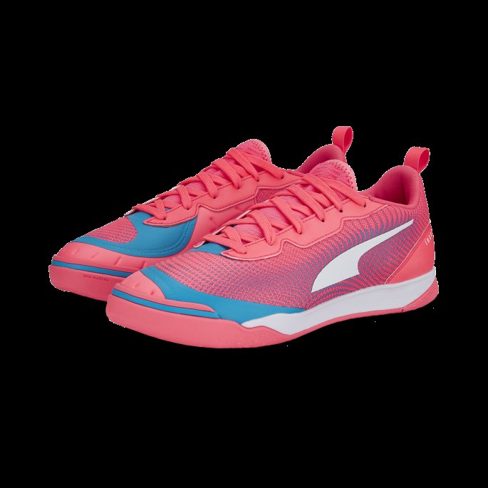 Sunset Glow-white-bleu Azur Puma På Salg Ibero Iii Futsal Sko