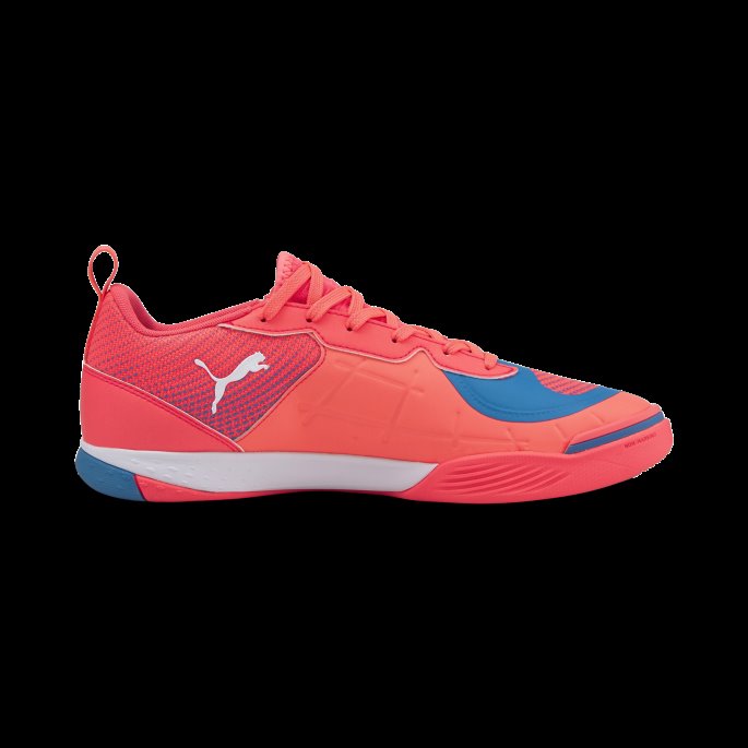 Sunset Glow-white-bleu Azur Puma På Salg Ibero Iii Futsal Sko