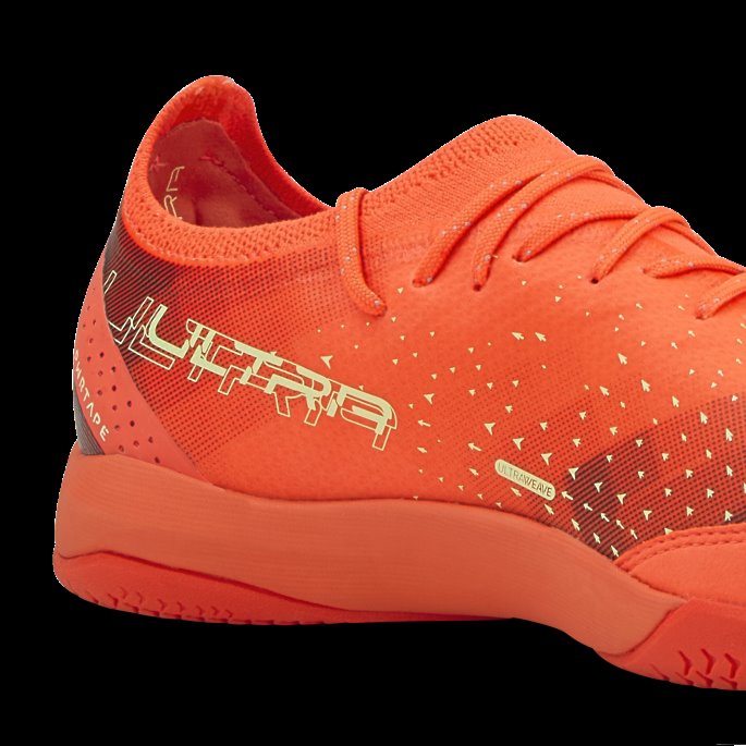 Puma På Tilbud Ultra Ultimate Banefotballsko Brennende Korallbrusende Lys-svart
