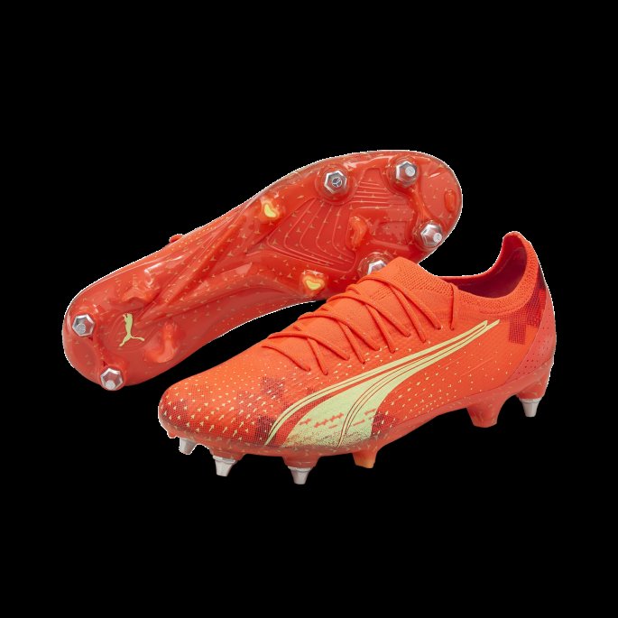 Puma På Tilbud Flammende Korallbrusende Lys-svarte Ultra Ultimate Mxsg Fotballsko