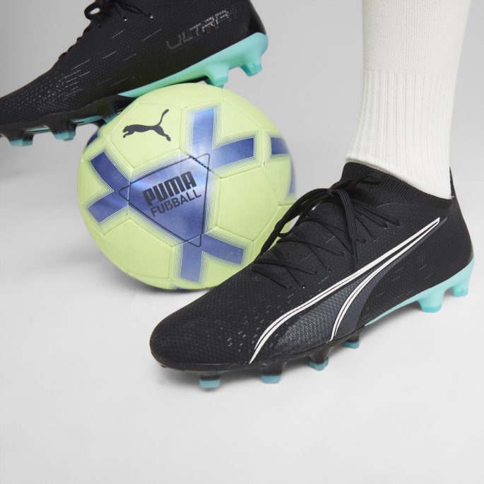 Svart-hvit-elektro Aqua Puma På Tilbud Ultra Match Fg-ag Fotballsko Herre