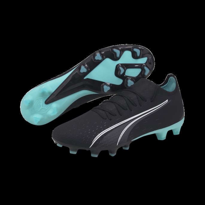 Svart-hvit-elektro Aqua Puma På Tilbud Ultra Match Fg-ag Fotballsko Herre