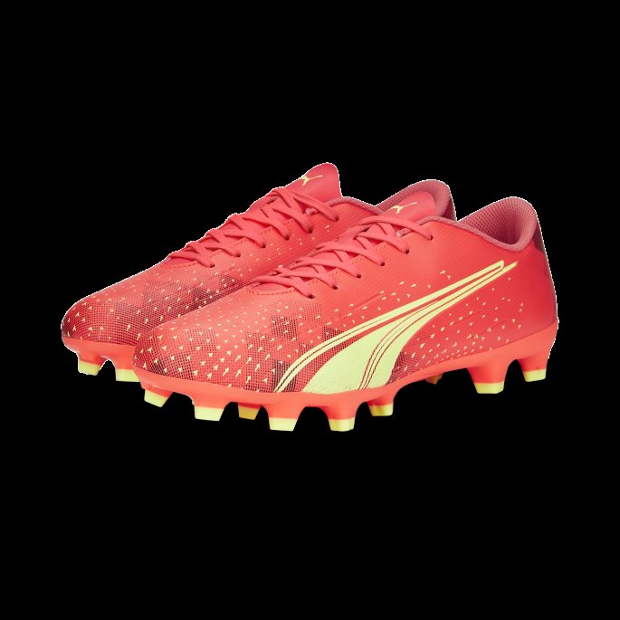 Puma På Tilbud Ultra Play Fg-ag Fotballsko Herre Brennende Korallbrusende Lys-svart