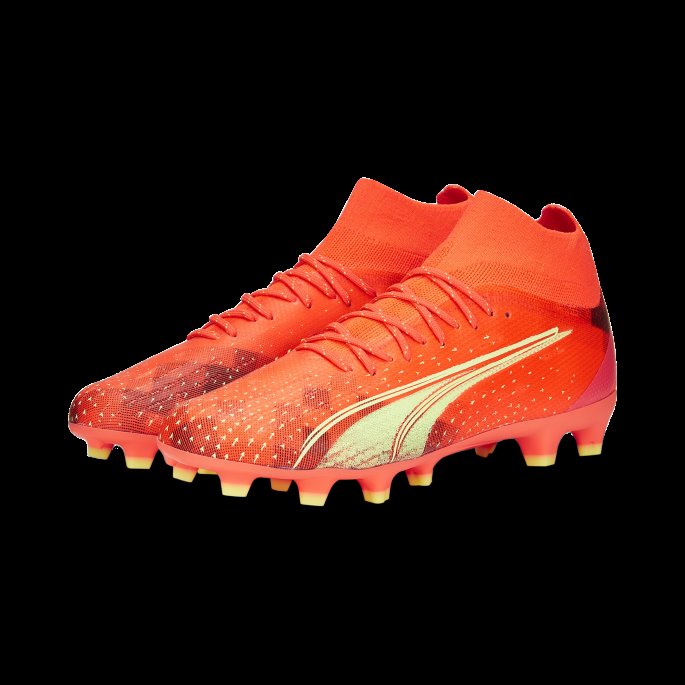 Puma På Tilbud Ultra Pro Fg-ag Fotballsko Herre Brennende Korall-gass Lys-svart