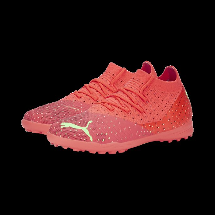Brennende Korallbrusende Lys-laks Puma På Salg Future Z 3.4 Tt Fotballsko Store Barn