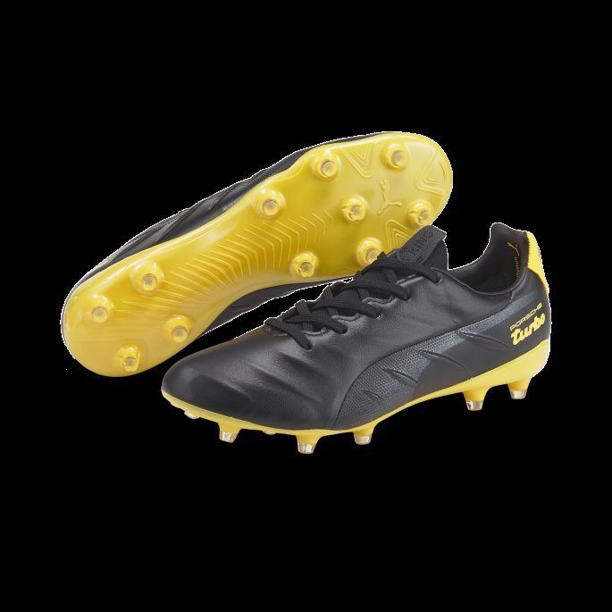King Platinum 21 Turbo Fg-ag Fotballsko Herre Svart-sitron Krom Puma På Salg