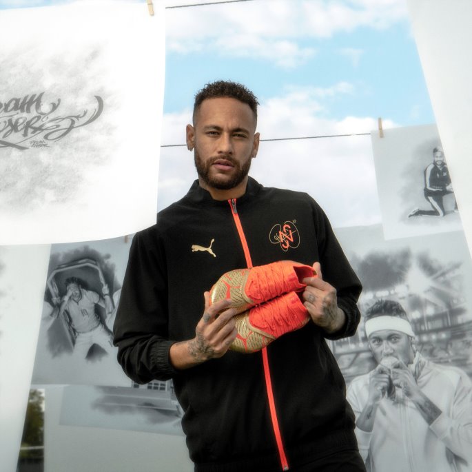 Future 1.4 Neymar Jr Player's Edition Fg-ag Fotballsko Herre Brennende Korallgull Puma På Salg