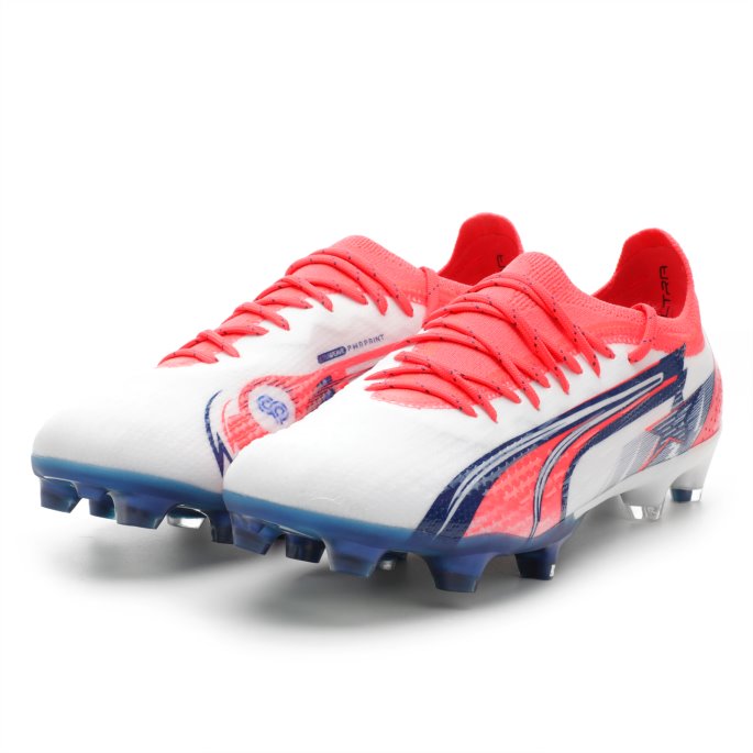 Puma På Tilbud X Christian Pulisic Ultra Ultimate Fg-ag Fotballsko Hvit-flammende Blå-solblås