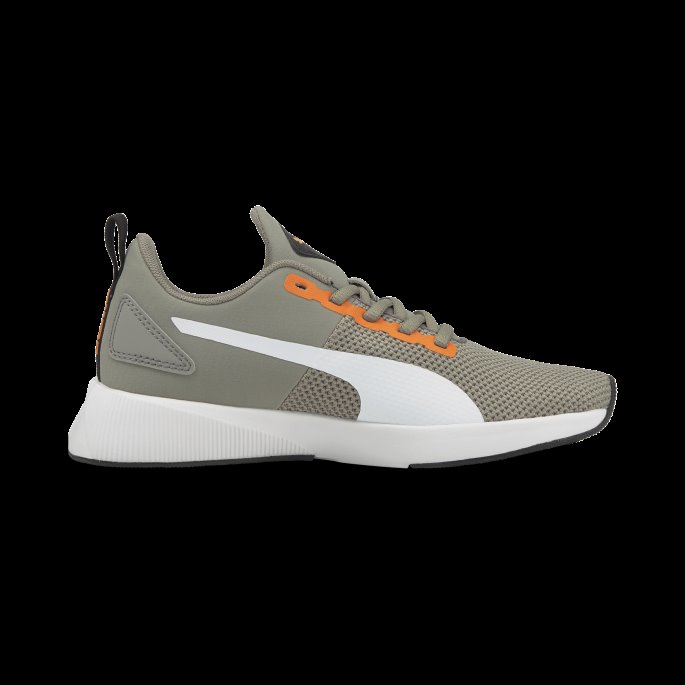Flyer Runner Ungdoms Joggesko Hvit-tårn Grå-oransje Puma På Salg