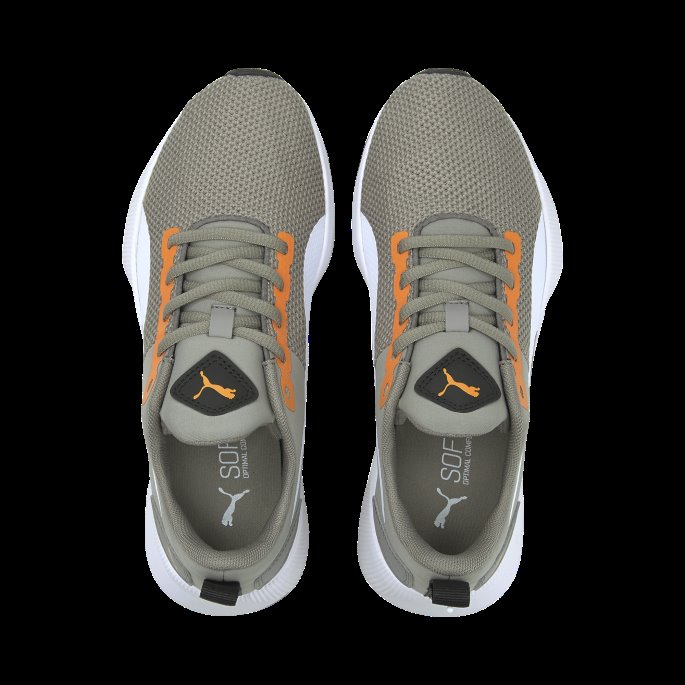 Flyer Runner Ungdoms Joggesko Hvit-tårn Grå-oransje Puma På Salg