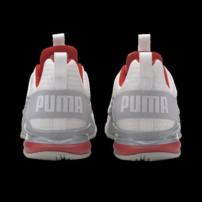 Puma På Tilbud Axelion Block Herre Joggesko Hvit-høy Stige-høy Risiko Rød