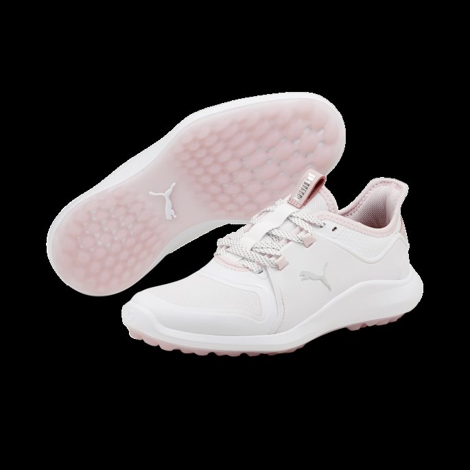 Hvit-sølv-rosa Dame Puma På Salg Ignite Fasten8 Dame Golfsko