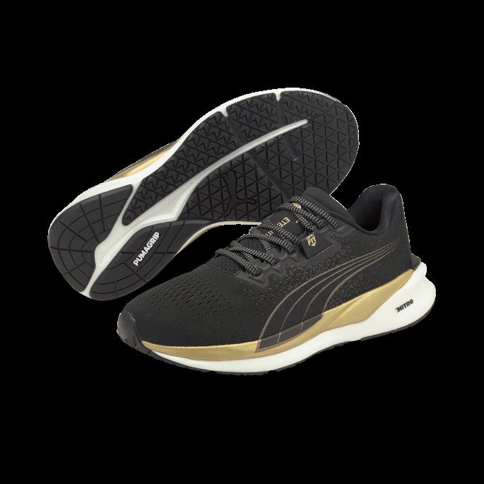 Black-team Gold Eternity Nitro Løpesko For Kvinner Puma På Tilbud