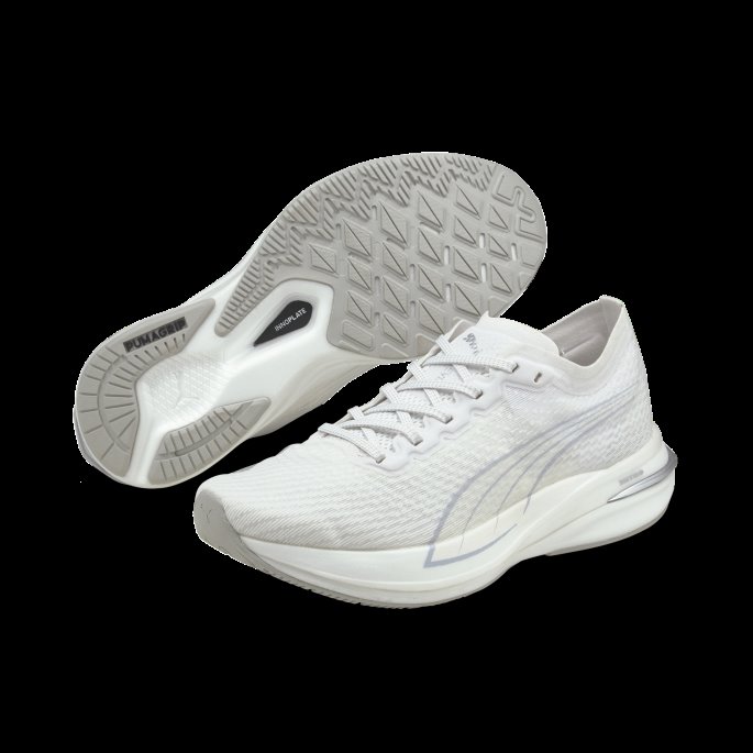 Hvit-grå Fiolett Deviate Nitro Cooladapt Dame Joggesko Puma På Tilbud