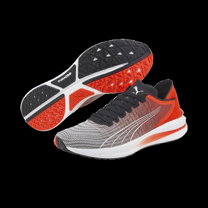 Puma På Tilbud Electrify Nitro Joggesko For Menn Svart-cherry Tomat-hvit