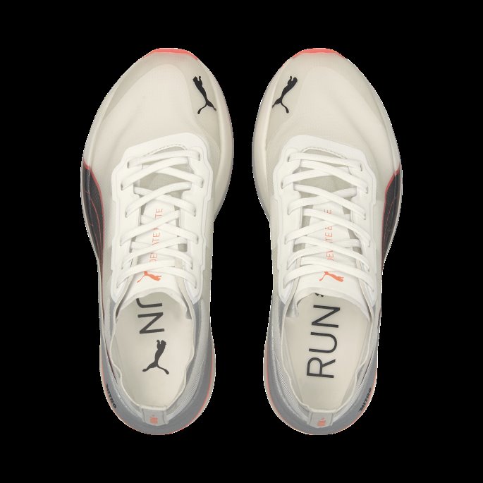 Puma På Tilbud Hvit-lava Blast Deviate Nitro Elite Racer Løpesko For Menn