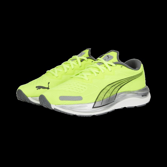 Lime Squeeze-castlerock Puma På Tilbud Velocity Nitro 2 Løpesko For Menn
