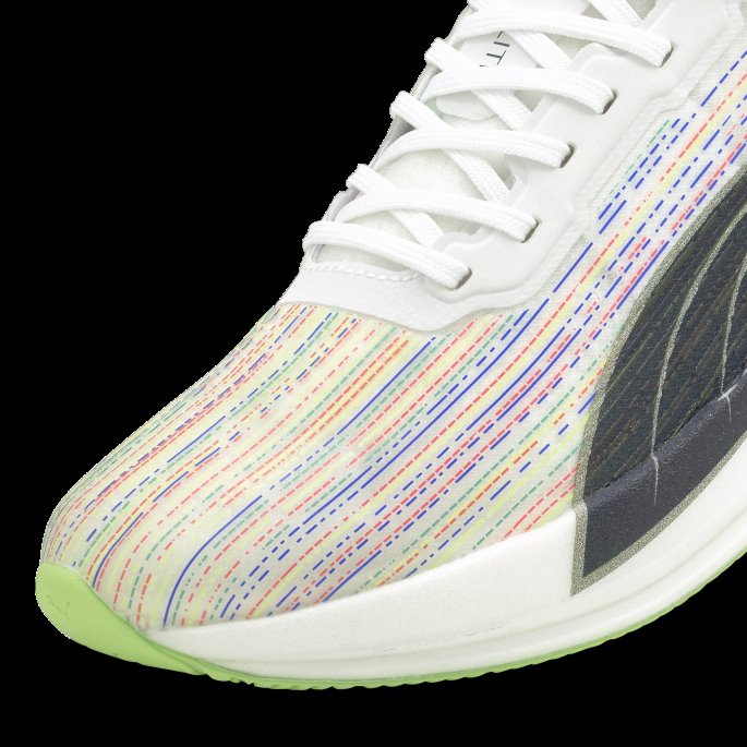 Puma På Tilbud Hvit-grønn Glare Deviate Nitro Elite Racer Sp Joggesko For Menn