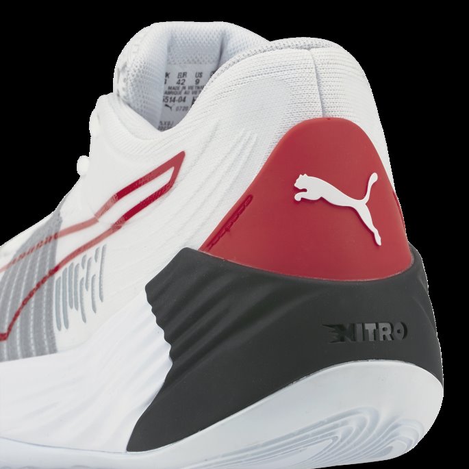 Hvit-høyrisiko Røde Fusion Nitro Basketball Sko Puma På Salg