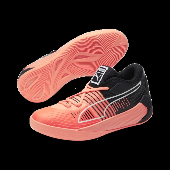 Fusion Nitro Basketball Sko Neon Sitrus-svart Puma På Tilbud