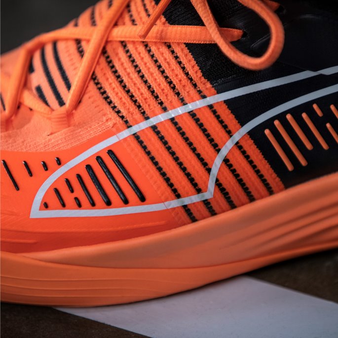 Fusion Nitro Basketball Sko Neon Sitrus-svart Puma På Tilbud