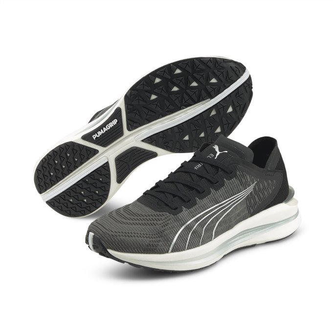 Puma På Tilbud Electrify Nitro Joggesko Store Barn Hvit-metallisk Sølv-svart