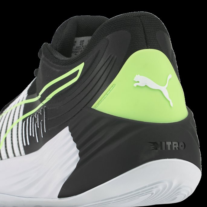 Puma På Salg Fusion Nitro Basketball Sko Svart-grønn Gjenskinn